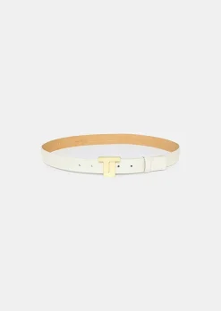 TARA JARMON 8 Bis Ecru Leather Belt Fashion