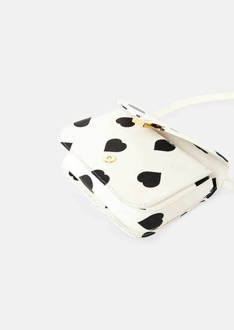 TARA JARMON 8 Bis Ecru With Black Polka Hearts Bag Cheap