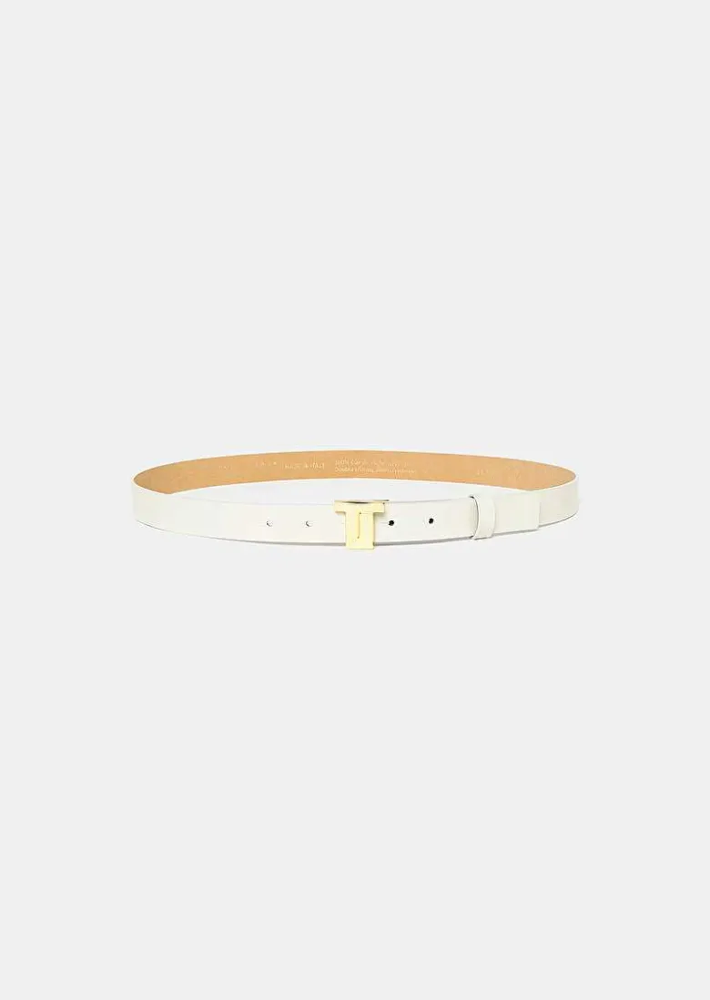 TARA JARMON 8 Bis Mini Ecru Leather Belt Shop