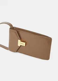 TARA JARMON 8 Bis Taupe Leather Clutch Shop