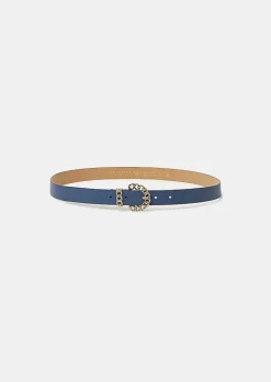 TARA JARMON Bella Blue Leather Belt Hot