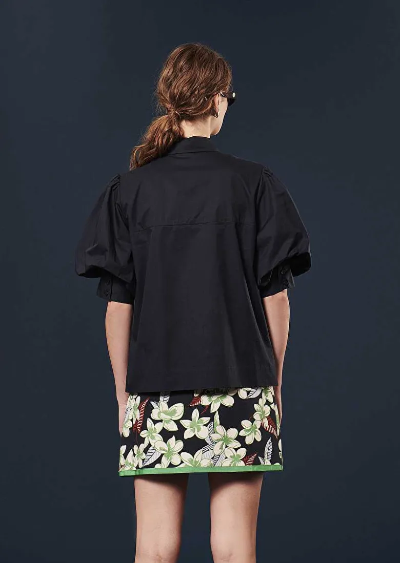 TARA JARMON Calypso Midnight Blue Poplin Shirt Cheap