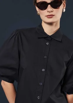 TARA JARMON Calypso Midnight Blue Poplin Shirt Cheap