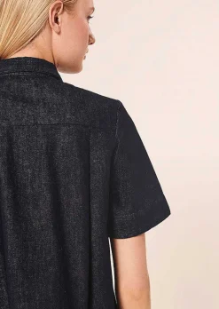 TARA JARMON Camilla Midnight Blue Denim Shirt Hot