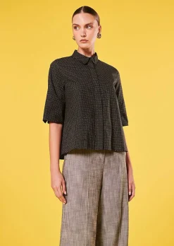 TARA JARMON Camille Black With White Polka Dots Shirt Cheap