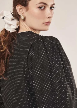 TARA JARMON Candice Black With White Polka Dots Shirt Shop