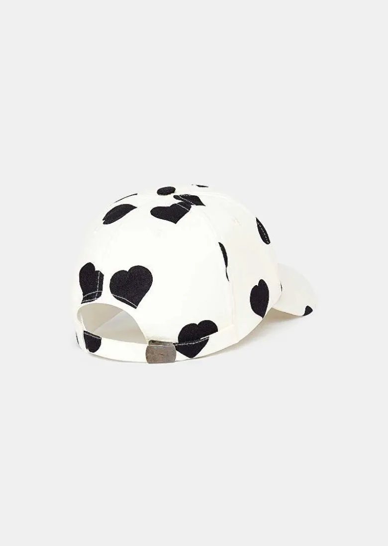 TARA JARMON Carole Ecru With Black Polka Hearts Hat Online
