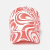 TARA JARMON Carole Ecru With Coral Graphic Design Cap Online