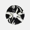 TARA JARMON Chouchou Ecru With Black Flowers Scrunchie New