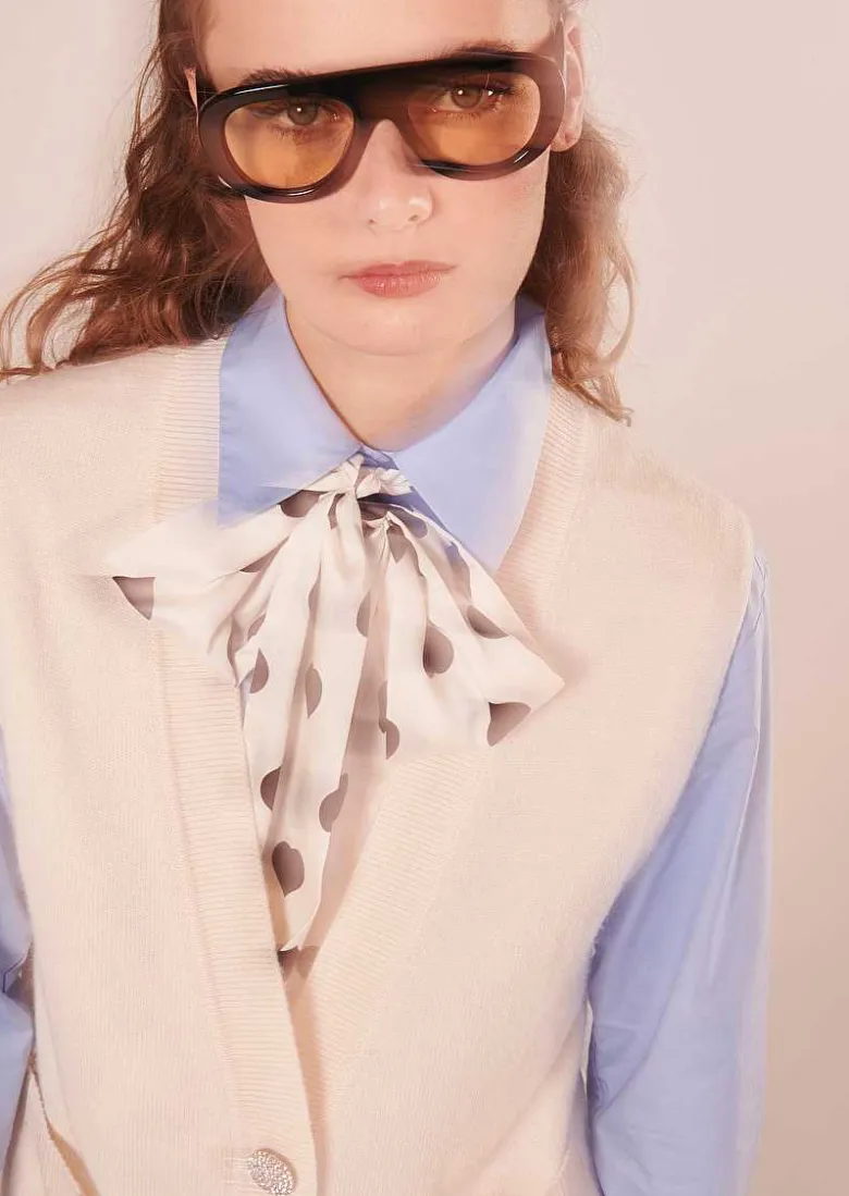 TARA JARMON Clarence Blue Poplin Shirt Cheap