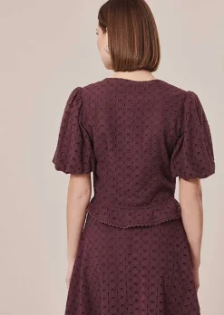TARA JARMON Clorinda Brown Flower Printed Shirt Best