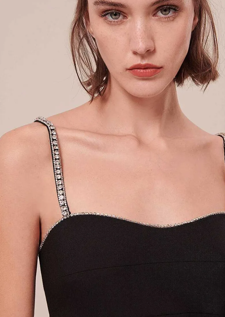 TARA JARMON Clotilde Black Cold Wool Jumpsuit Discount