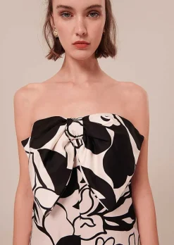 TARA JARMON Coeur Ecru With Black Flowers Jumpsuit Hot