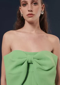TARA JARMON Coeur Green Crepe Jumpsuit Shop