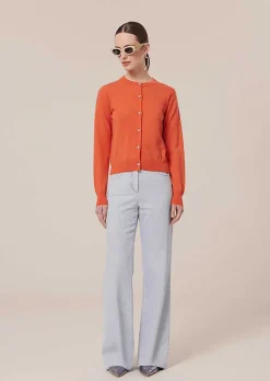 TARA JARMON Gaelle Coral Cardigan In Wool And Cotton Discount
