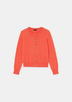 TARA JARMON Gaelle Coral Cardigan In Wool And Cotton Discount