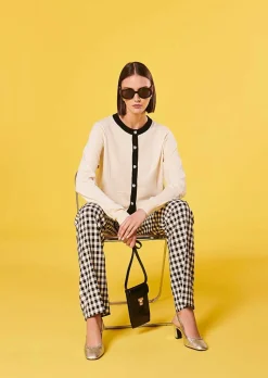 TARA JARMON Gaelle Ecru Cotton And Wool Cardigan Best Sale