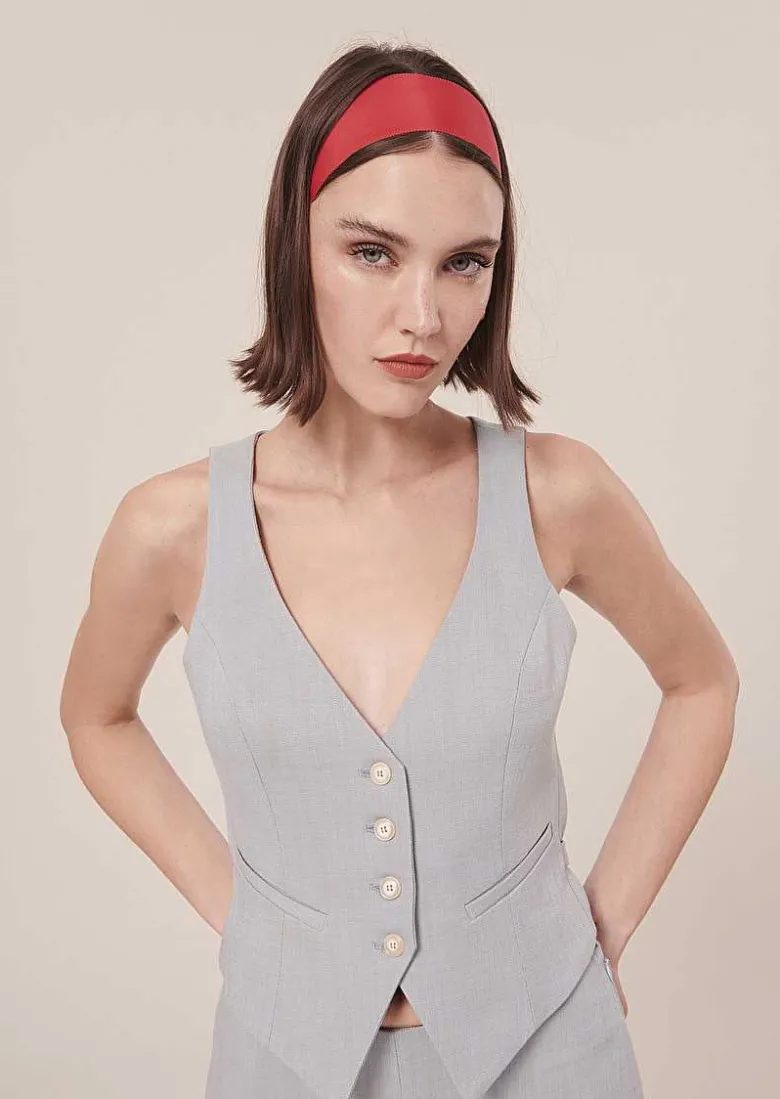 TARA JARMON Gianna Blue Suit Vest Flash Sale