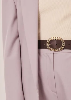 TARA JARMON Gigi Brown Leather Belt Flash Sale