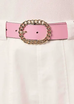 TARA JARMON Gigi Pink Leather Belt Flash Sale