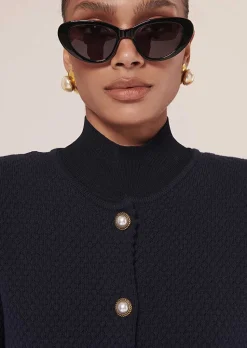 TARA JARMON Guest Midnight Blue Cupro Cardigan Shop