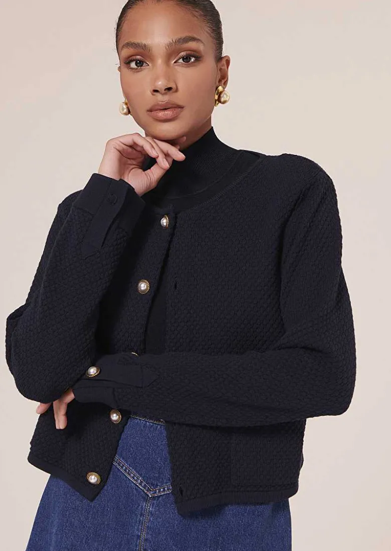TARA JARMON Guest Midnight Blue Cupro Cardigan Shop