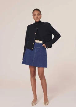 TARA JARMON Guest Midnight Blue Cupro Cardigan Shop