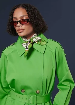 TARA JARMON Ivan Green Tranch-Coat Cheap