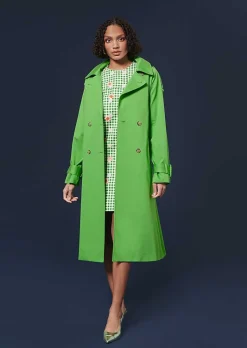 TARA JARMON Ivan Green Tranch-Coat Cheap