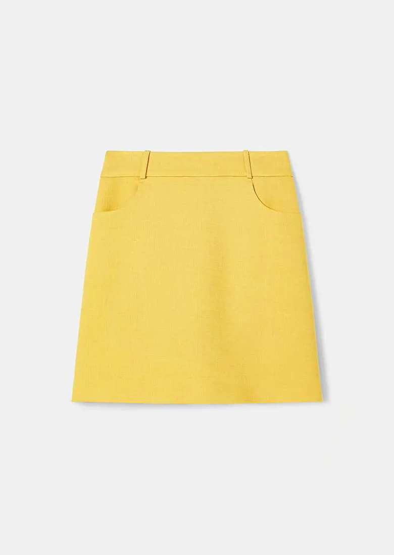 TARA JARMON Janice Yellow Short Skirt Best Sale
