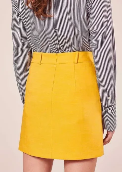 TARA JARMON Janice Yellow Short Skirt Best Sale