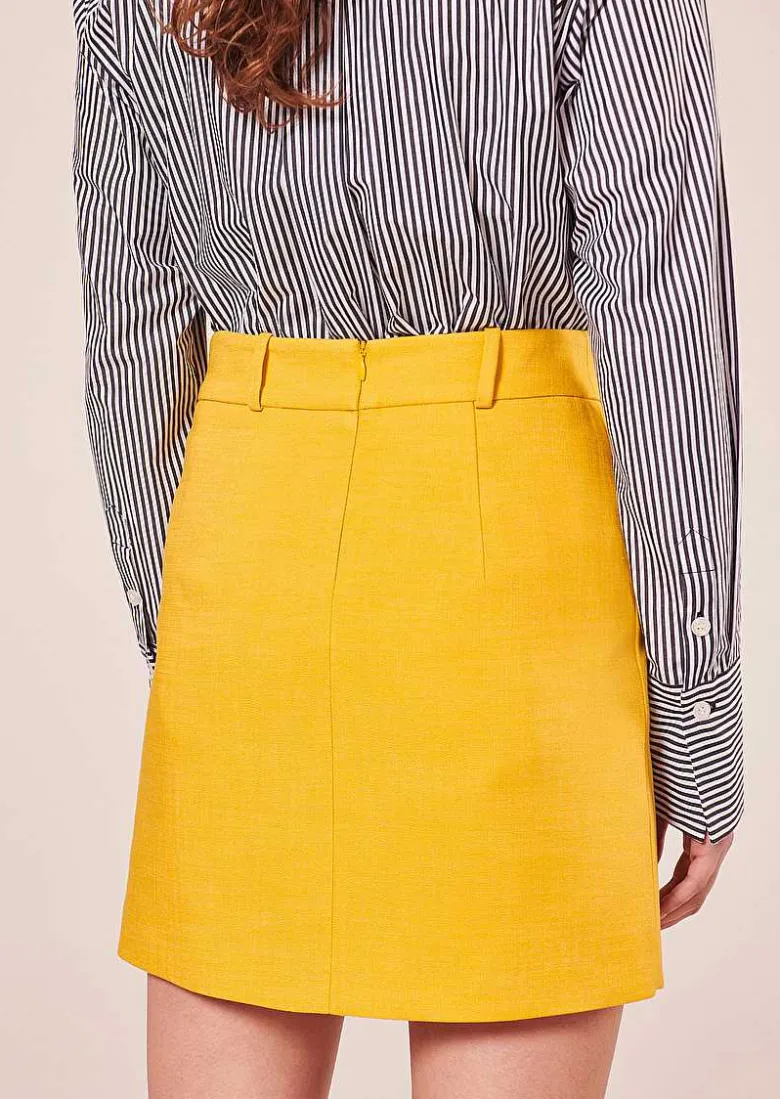 TARA JARMON Janice Yellow Short Skirt Best Sale