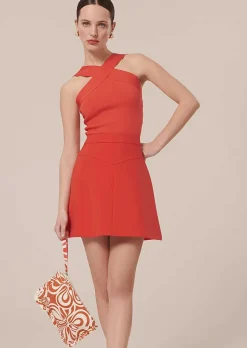 TARA JARMON Jasmin Coral Double Canvas Skirt Online