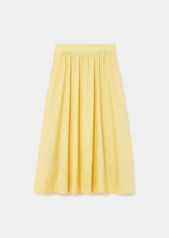 TARA JARMON Jelato Yellow Crisp Poplin Skirt Discount
