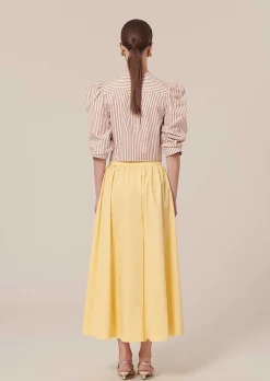 TARA JARMON Jelato Yellow Crisp Poplin Skirt Discount