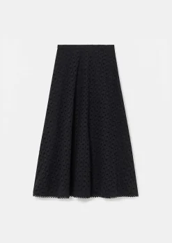 TARA JARMON Jessie Black Embroidered Skirt Sale