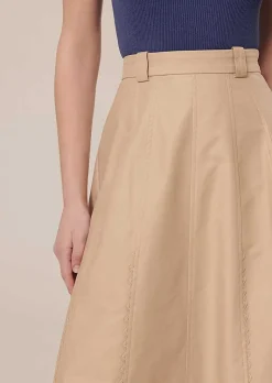 TARA JARMON Jil Beige Cotton Skirt Best