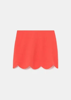 TARA JARMON Joliette Coral Crepe Skirt Shop