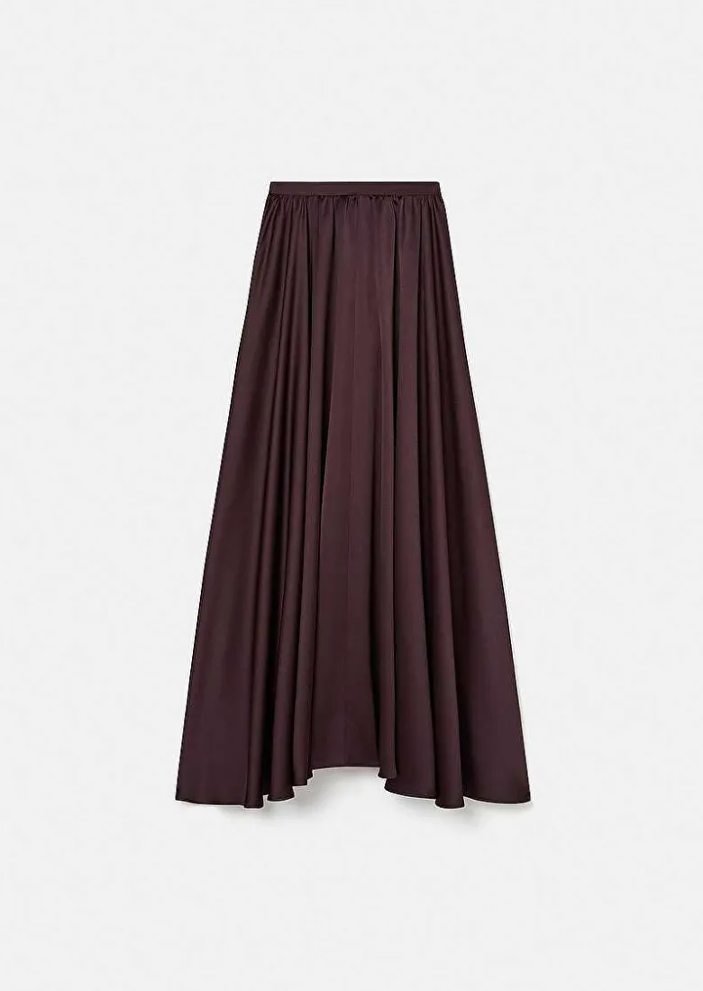TARA JARMON Joya Brown Fluid Satin Skirt Cheap