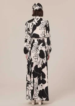 TARA JARMON Joya Ecru With Black Flowers Skirt Best Sale