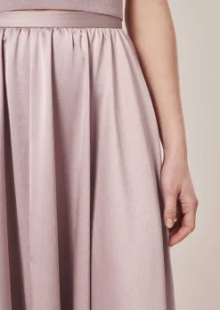 TARA JARMON Joya Purple Fluid Satin Skirt Hot