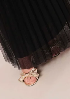 TARA JARMON Juliette Black Pleated Tulle Skirt Outlet