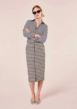 TARA JARMON Justina Black Vichy Skirt Hot