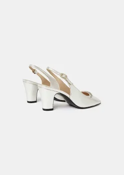 TARA JARMON Katrina Silver Leather Shoes Best