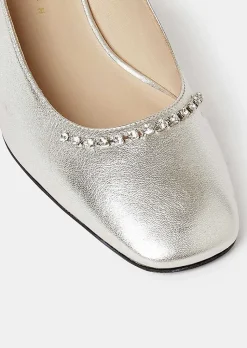 TARA JARMON Katrina Silver Leather Shoes Best