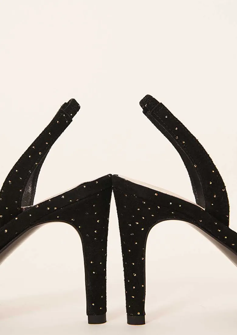 TARA JARMON Kerry Black Leather Strass Pumps Shop