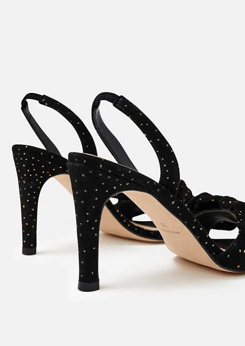 TARA JARMON Kerry Black Leather Strass Pumps Shop