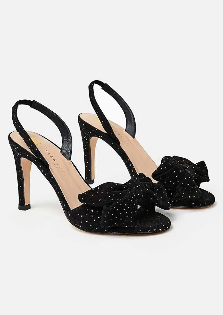 TARA JARMON Kerry Black Leather Strass Pumps Shop