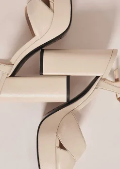 TARA JARMON Kourtney Ecru Smooth Leather Shoes Best Sale