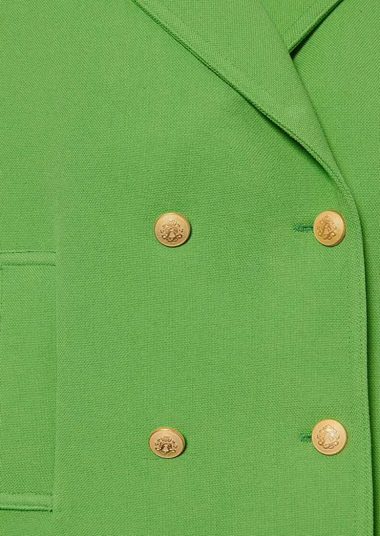 TARA JARMON Marcello Green Double Cotton Coat Cheap